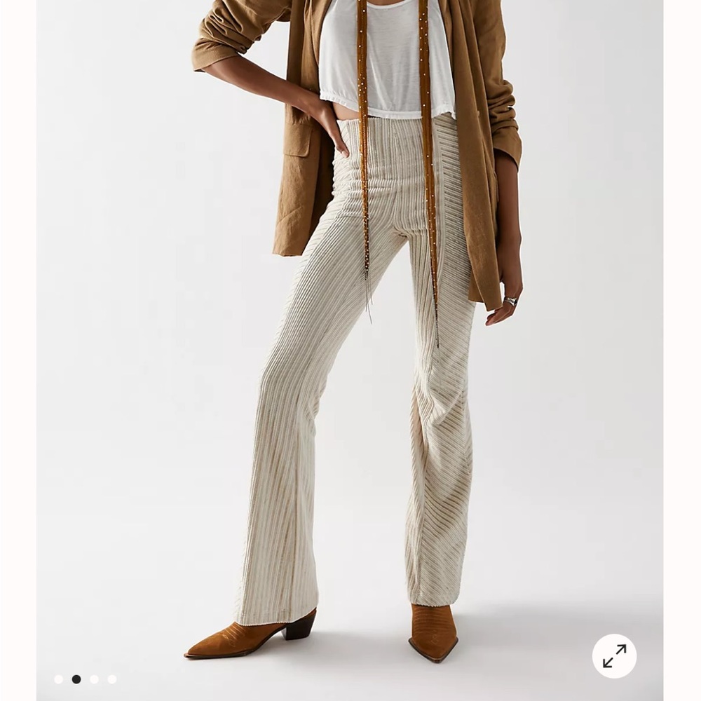 Slim Pull-On Velvet Flare Pants Velvet bell bottoms